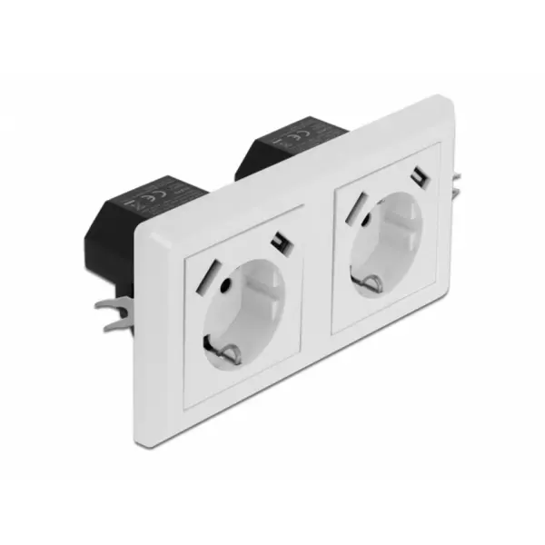 Delock Priza perete dubla + 4 x USB 2.8A, Delock 11475