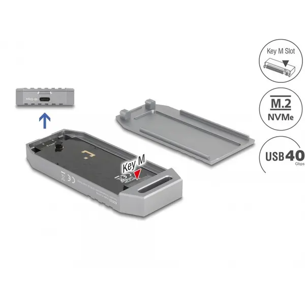 Delock Rack extern USB4 type C la M.2 NVMe SSD tool free, Delock 42033