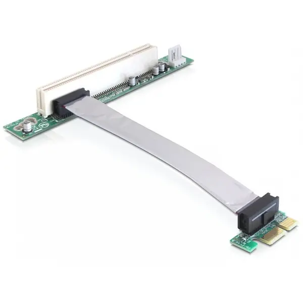 Delock Riser card PCI Express x1 la PCI 32Bit 5V cablu 13 cm insertie stanga, Delock 41857
