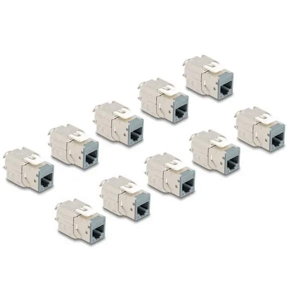 Delock Set 10 buc modul keystone RJ45 LSA Cat.6A toolfree Gri, Delock 88120