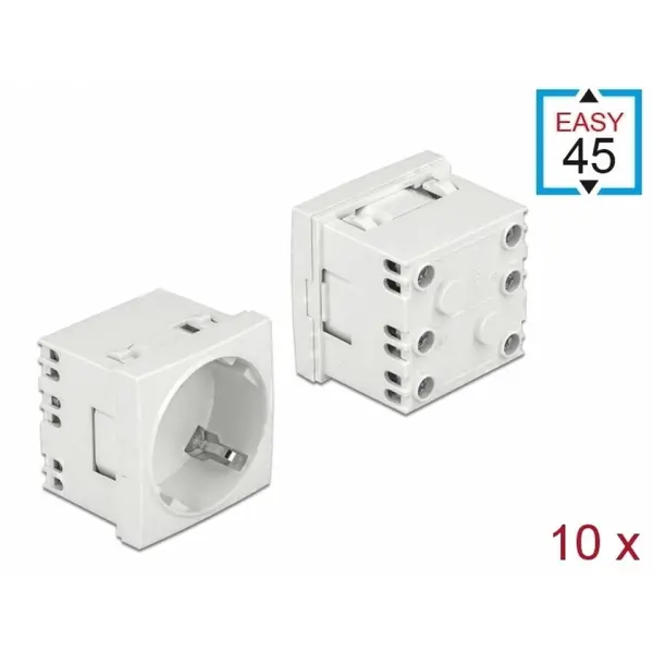 Delock Set 10 prize pentru carcasa Easy 45 Alb 45 x 45 mm, Delock 81324