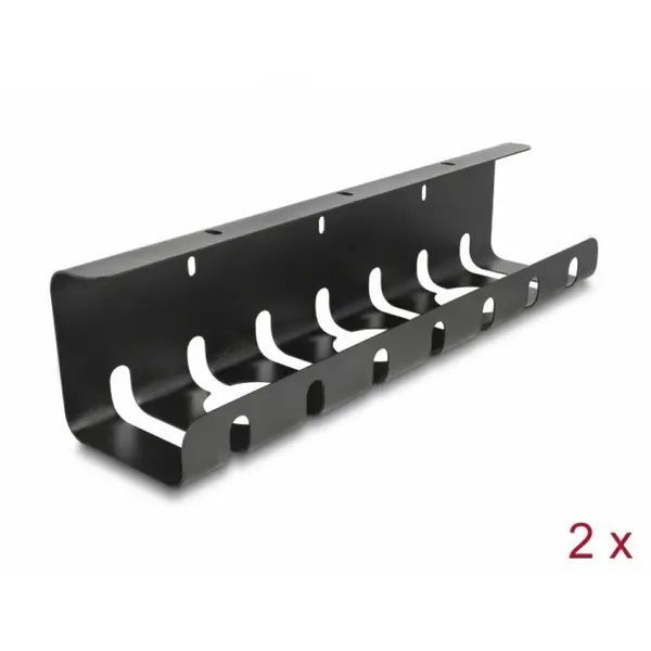Delock Set 2 buc organizator cabluri sub masa negru, Delock 88031