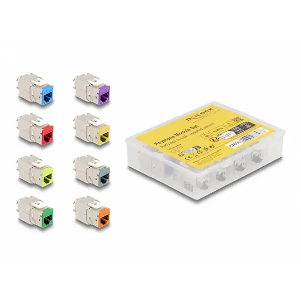 Delock Set 8 buc modul keystone RJ45 Cat.6A LSA, Delock 87896