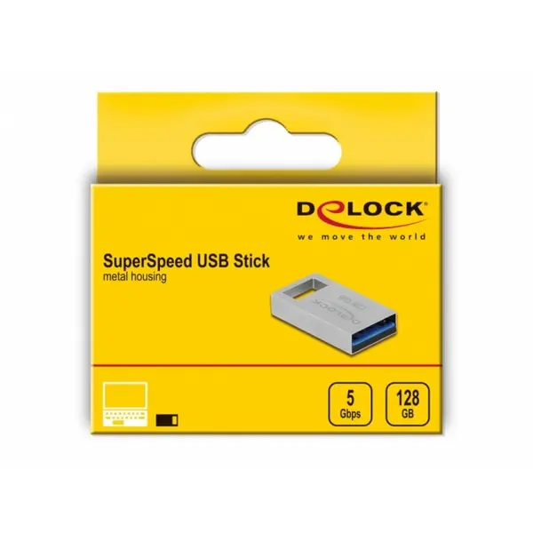 Delock Stick 3.2 Gen 1 cu carcasa metalica 128GB, Delock 54072