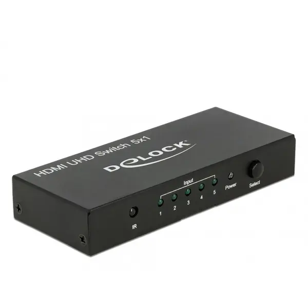 Delock Switch HDMI 5 porturi cu telecomanda UHD 4K, Delock 18685