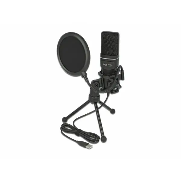 Delock USB Condenser Microphone Set - for Podcasting, Gaming and Vocals, Delock 66331