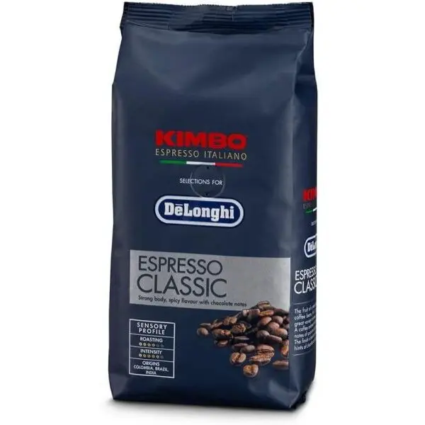Delonghi Cafea boabe DeLonghi Kimbo Espresso Classic DLSC610 - 5513282361, 250g, 35% Arabica - 65% Robusta, Prajire medie, Intensitate 5