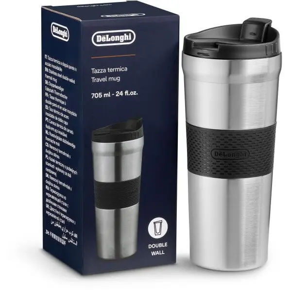 Delonghi Cana de calatorie De'Longhi DLSC083, din otel inoxidabil cu perete dublu, 705 ml