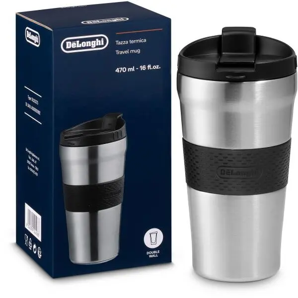 Delonghi Cana de voiaj De'Longhi DLSC073, din otel inoxidabil cu perete dublu, 470 ml