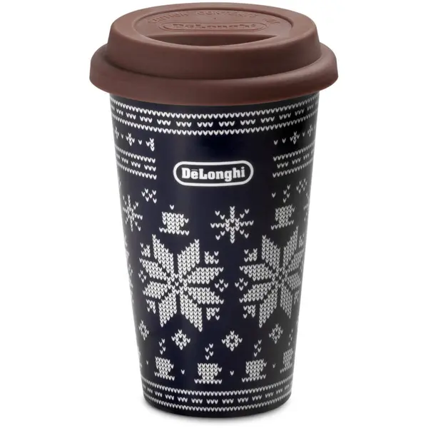 Delonghi Cana termica DeLonghi Snowflake DLSC076, Din ceramica artizanala cu perete dublu, Capac din silicon, Proprietati termice