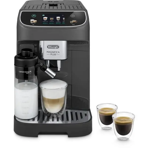 Delonghi Espressor automat De’Longhi Magnifica Plus Ecam 320.61.G, 1450 W, 15 tipuri de bauturi, 15 bari, tehnologie LatteCrema,1,8 l, Gri inchis
