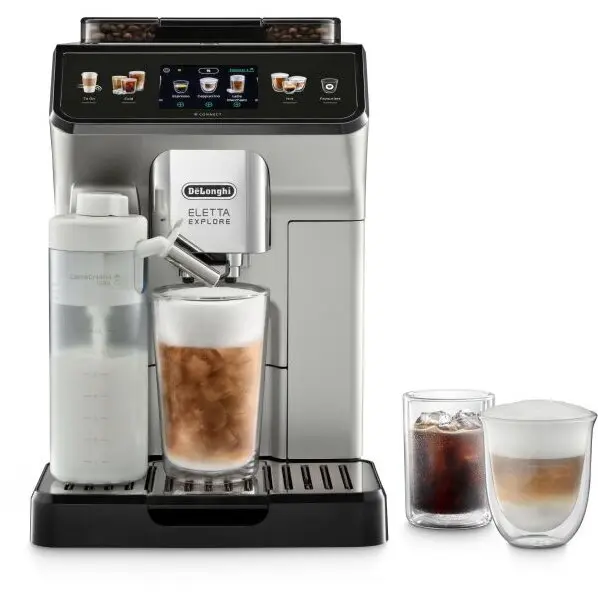 Delonghi Espressor automat DeLonghi ECAM 450.65.S ELETTA EXPLORE, Coffee Link App, 1450W, 19 bar, 1.8L, argintiu