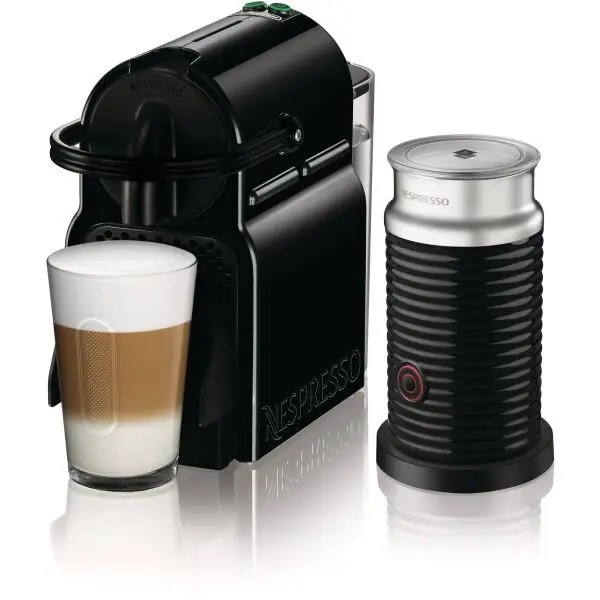 Delonghi Pachet Espressor Nespresso De'Longhi Inissia EN80.BAE, 1450W, 19 Bar + Aparat pentru spumare lapte Aeroccino 3 Negru, 0.7L, Negru
