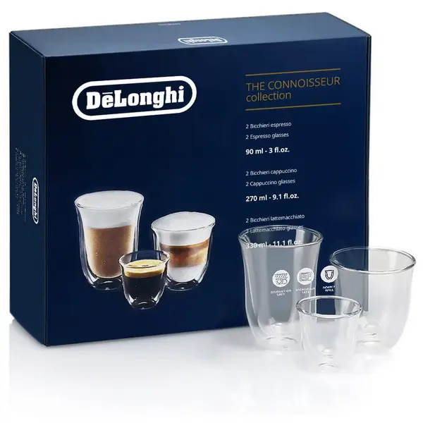 Delonghi Set 6 pahare Delonghi DLSC302 Fancy Collection, 2x90, 2x270, 2x330ml