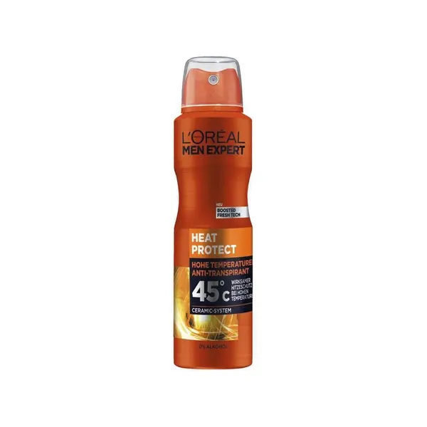 Deodorant, L'Oreal, Men Expert, Heat Protection, Impotriva Transpiratiei Excesive, Protectie pana la 45°C, fara Alcool, 150 ml