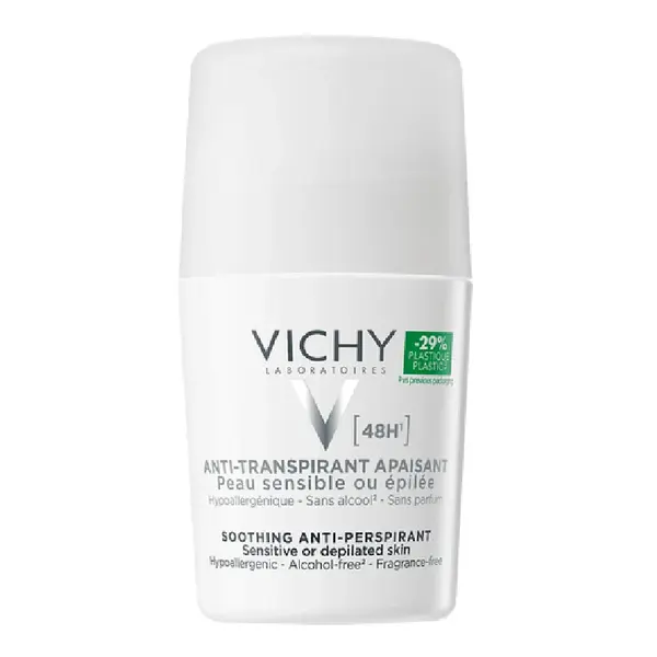 Deodorant roll-on antiperspirant fara parfum 48h, 50 ml, Vichy