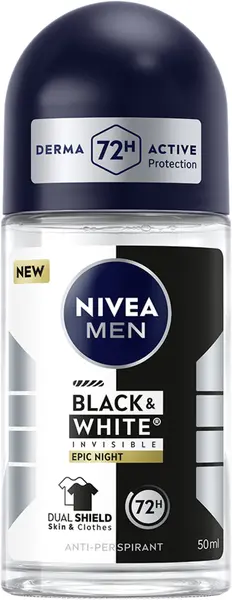 Deodorant roll-on Nivea Men Black & White Invisible Epic Night, 50 ml