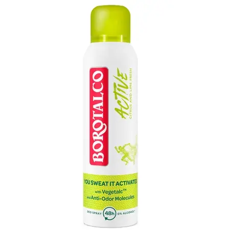 Deodorant Spray Antiperspirant Active Citrus and Lime, 150 ml, Borotalco