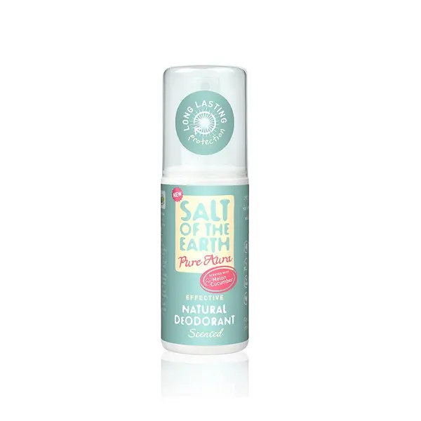 Deodorant spray cu pepene si castravete Salt Of The Earth Pure Aura, 100ml, Crystal Spring