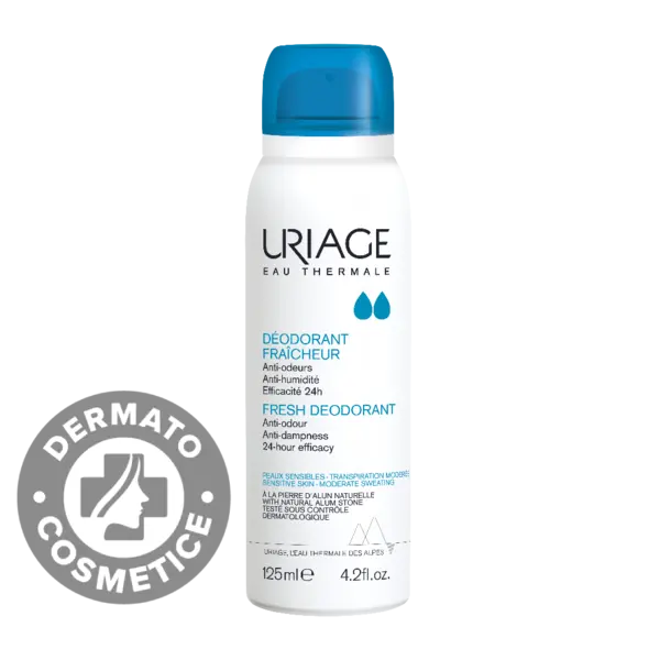 Deodorant spray cu piatra de alaun pentru piele sensibila, 125 ml, Uriage
