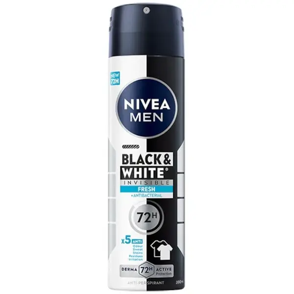 Deodorant Spray Nivea Men Invisible Black & White Fresh, 200 ml