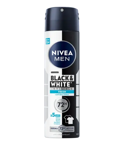 Deodorant spray pentru barbati Black & White Fresh, 150ml, Nivea