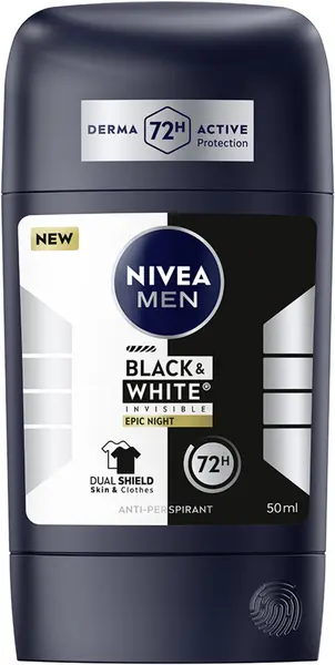 Deodorant stick Nivea Men - Invisible Black & White Epic Night, 50 ml