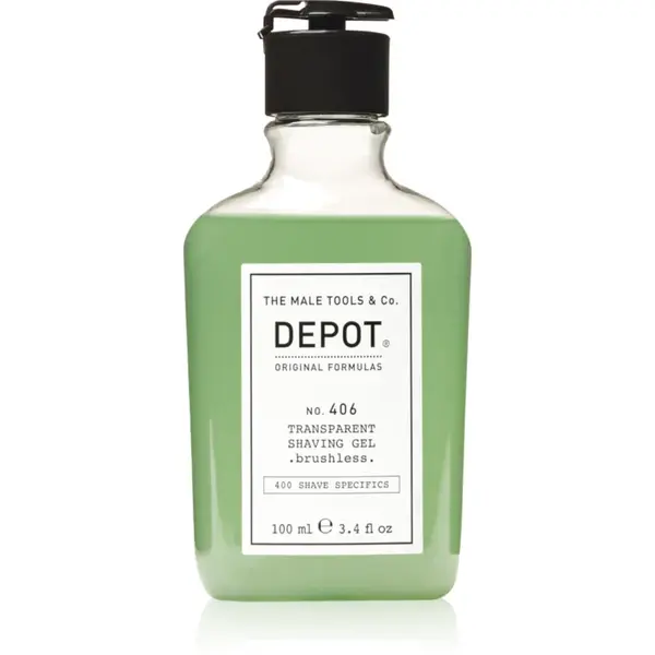 DEPOT 400 SHAVE SPECIFICS NO. 406 TRANSPARENT SHAVING GEL .brushless. gel pentru bărbierit brushless 100 ml