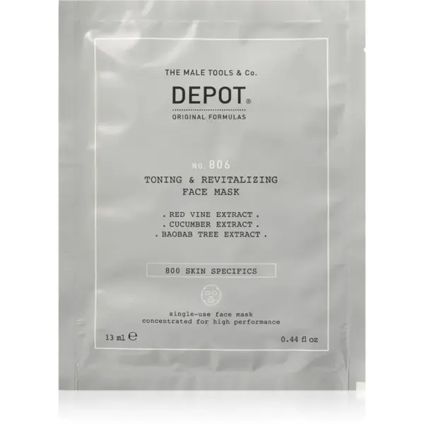 DEPOT NO. 806 TONING & REVITALIZING FACE MASK masca faciala revitalizanta pentru barbati 12x13 ml