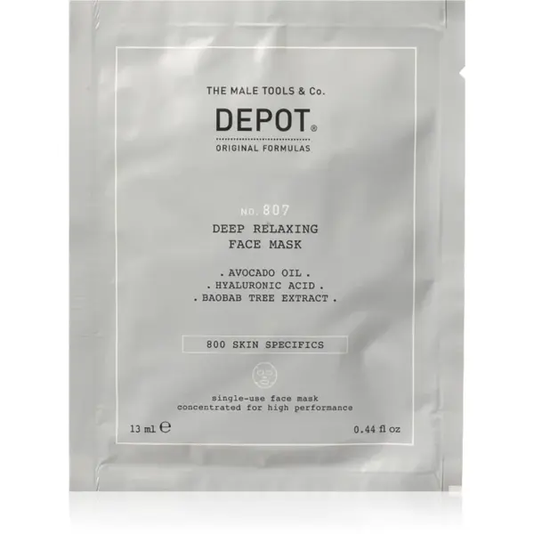 DEPOT NO. 807 RELAXING FACE MASK masca calmanta si hidratanta pentru barbati 12x13 ml