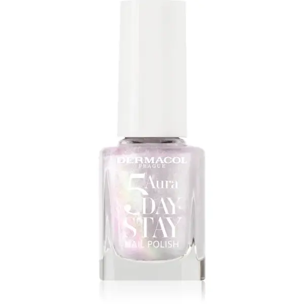 Dermacol 5 Day Stay Aura lac de unghii cu rezistenta indelungata stralucire de perla culoare 67 Cream Pearl 11 ml