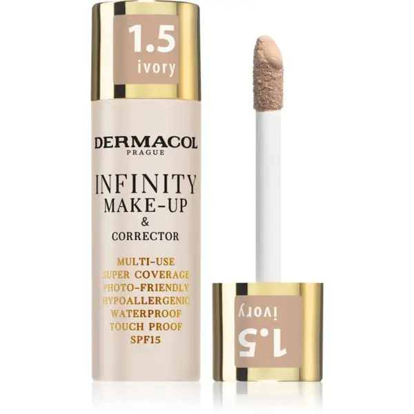 Dermacol Infinity fond de ten cu acoperire ridicată SPF 15 culoare 1.5 Ivory 20 g