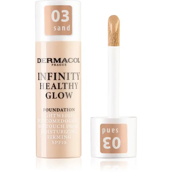 Dermacol Infinity Healthy Glow fond de ten lichid SPF 10 culoare 03 Sand 20 g