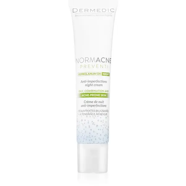 Dermedic Normacne Preventi crema de noapte impotriva imperfectiunilor pielii cauzate de acnee 40 ml