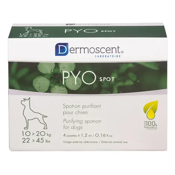 Dermoscent PYO Spot pentru caini 10 - 20 kg ( 4 pipete )