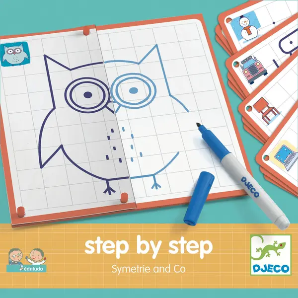 Deseneaza pas cu pas set Djeco, Simetrie 22 cm