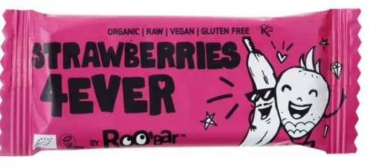 Desert crud cu căpșuni și banane, 30 g, Roobar