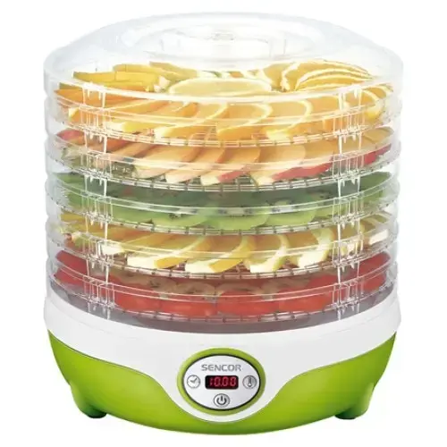 Deshidrator alimente Sencor S-SFD851GR, 240 W, 5 nivele (Alb/Verde)