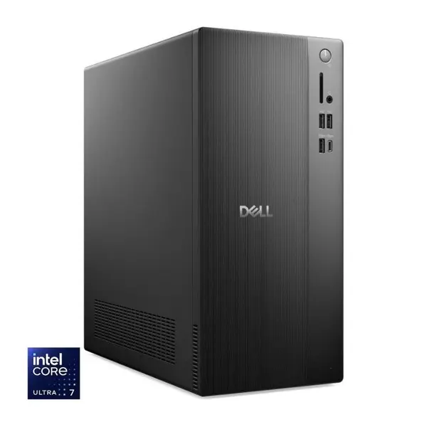 Desktop PC Dell Tower ECT1250 cu procesor Intel Core Ultra 7 265 pana la 5.3GHz, 16GB DDR5 RAM, 1TB SSD, Intel Graphics, Windows 11 Pro, Black, 3y ProSupport and Next Business Day Onsite Service