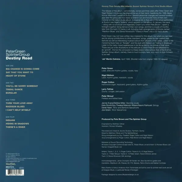Destiny Road - Vinyl | Peter Green Splinter Group