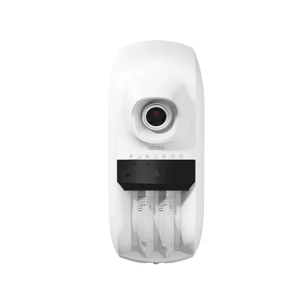 Detector de miscare exterior dual PIR cu camera video Paradox HD88, 1 MP, IR 10 m, PIR 12x12 m, 91x110 grade, Ethernet/WiFi, pet immunity