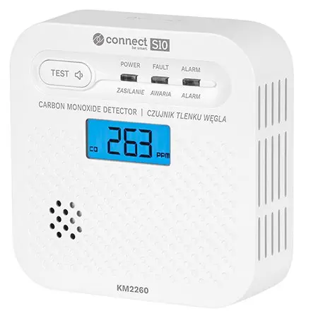 Detector senzor de monoxid de carbon Kruger&Matz Connect S10 KM2260, alimentare la baterie