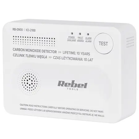 Detector Senzor Monoxid De Carbon Rebel RB-0900, functionare cu 3x baterii AA