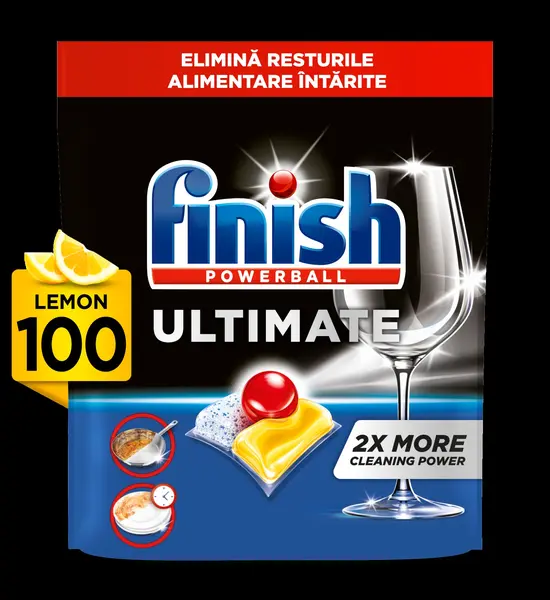 Detergent capsule pentru masina de spalat vase Finish Ultimate Lemon, 100 spalari
