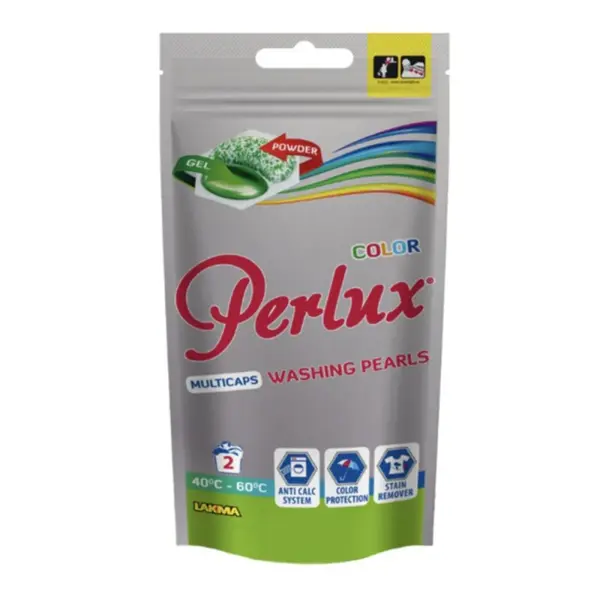Detergent Capsule pentru Rufe Colorate Perlux Super Compact, 2 Bucati