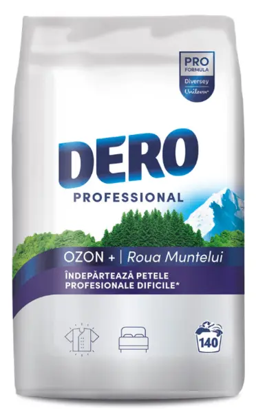 Detergent de rufe profesional Dero OZON+ Roua Muntelui 10.5 kg parfum fresh Detergent de rufe profesional Dero OZON+ Roua Muntelui 10.5 kg parfum fresh