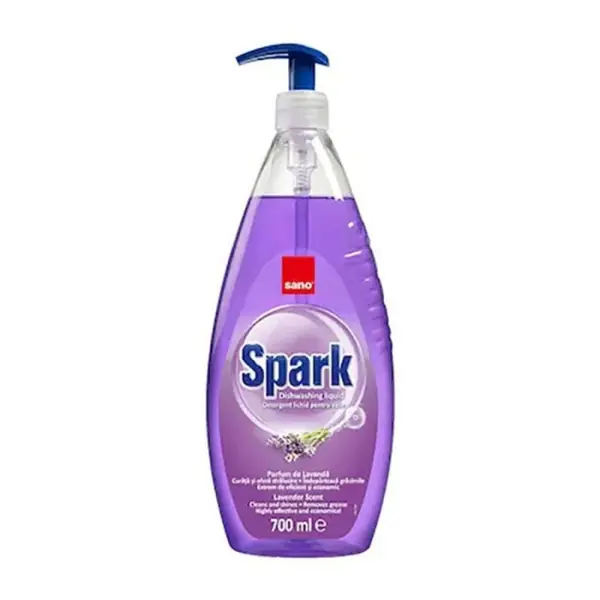 Detergent de Vase cu Pompita Sano Spark, Lavanda, 700 ml