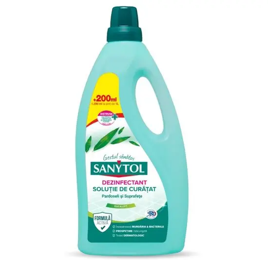 Detergent dezinfectant universal pardoseli si suprafete Sanytol Eucalipt, 1200ml Engros
