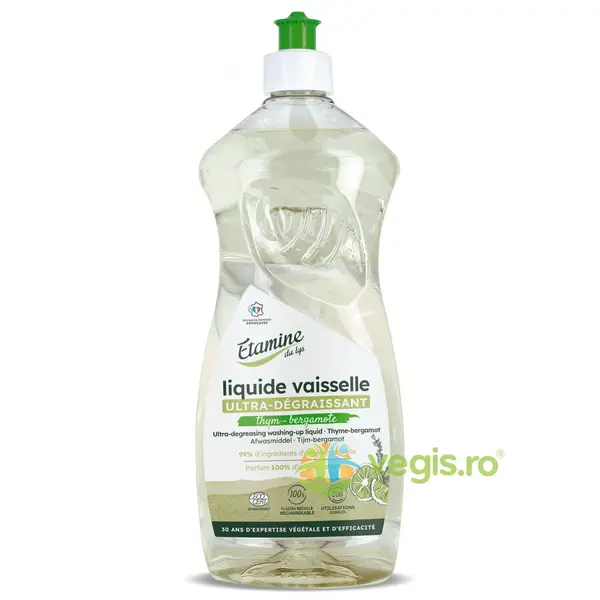 Detergent Eco Ultra Degresant pentru Vase cu Parfum de Cimbru si Bergamota 1L