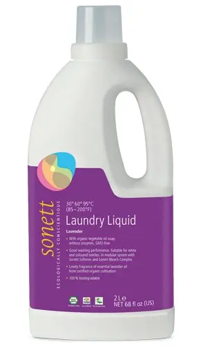 Detergent ecologic lichid pentru rufe albe si colorate cu lavanda 2L Sonett